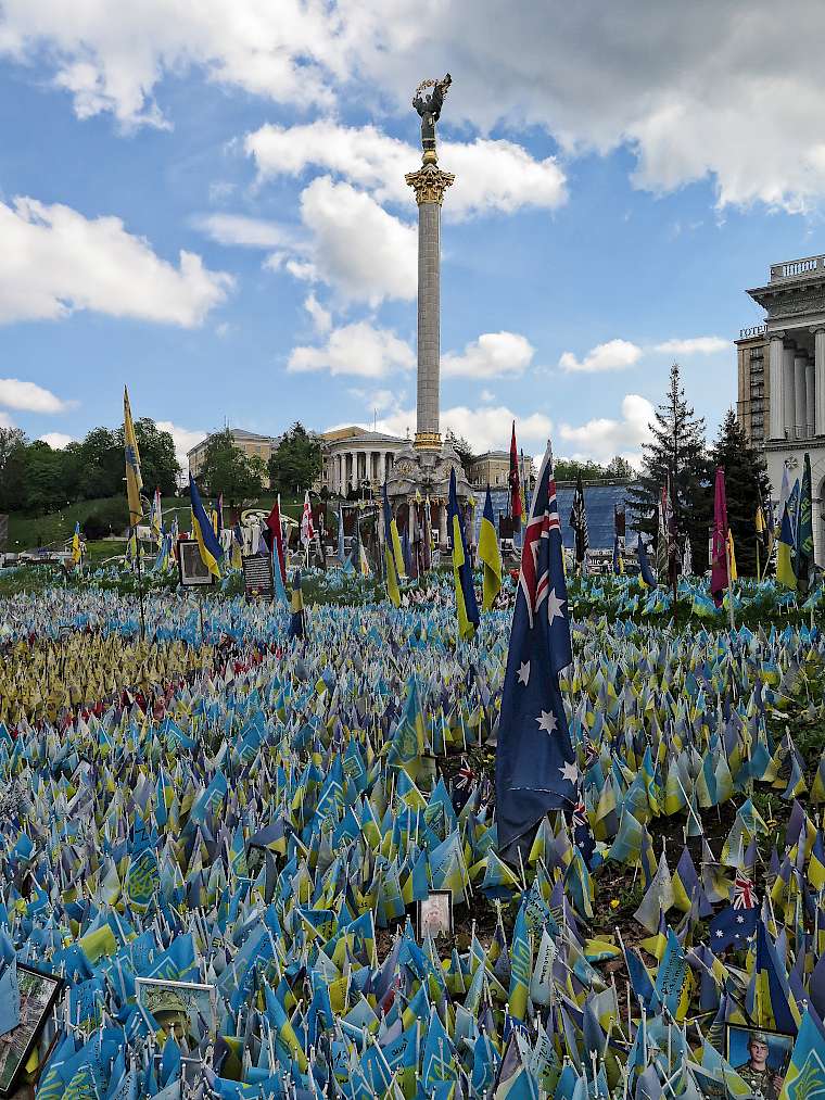 pomníky padlých na Majdanu v Kyjevě, foto David Zelinka